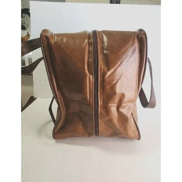 Brown Leather Storage Organizer with Vintage Patina - Picture 3 of 12